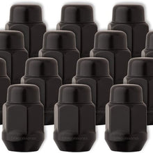DPAccessories LCB3C6HE2BK04020 20 Black 12x1.5 Closed End Bulge Acorn Lug Nuts - Cone Seat - 13/16" Hex Wheel Lug Nut