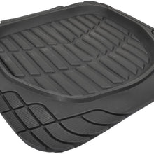 Motor Trend MT-921-BK FlexTough Tortoise - Heavy Duty Rubber Floor Mats for Car SUV Van & Truck - All Weather Protection - Deep Dish (Black)