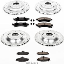 Power Stop K1518 Front & Rear Brake Kit with Drilled/Slotted Brake Rotors and Z23 Evolution Ceramic Brake Pads,Silver Zinc Plated