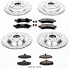 Power Stop K1518 Front & Rear Brake Kit with Drilled/Slotted Brake Rotors and Z23 Evolution Ceramic Brake Pads,Silver Zinc Plated