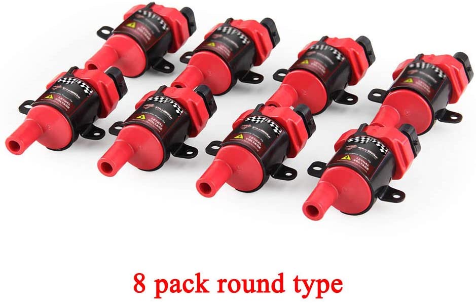 Big Autoparts GN10119 10457730 UF262 C1251 D585 Ignition Coil Pack Round Type for Chevrolet GMC Buick Hummer Isuzu Cadillac 4.8 5.3 6.0 8.1 V8, 8 Pack