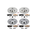 Power Stop KOE200 Front and Rear Brake Kit- Stock Replacement Brake Rotors and Ceramic Brake Pads