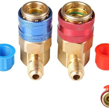IROCH R134A Adapter,Air Conditioning Manifold Freon,R134A Quick Connectors,R134a System Port QC15 AC Quick Connector Adapter HVAC Coupler Car Auto Air-Conditioning