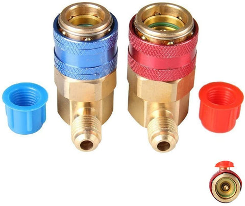 IROCH R134A Adapter,Air Conditioning Manifold Freon,R134A Quick Connectors,R134a System Port QC15 AC Quick Connector Adapter HVAC Coupler Car Auto Air-Conditioning