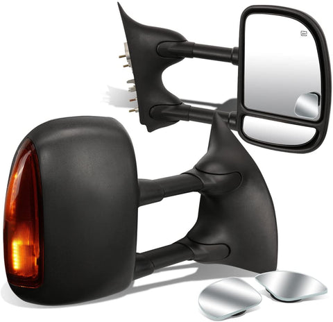DNA Motoring TWM-004-T888-BK-AM+DM-074 Pair of Towing Side Mirrors + Blind Spot Mirrors