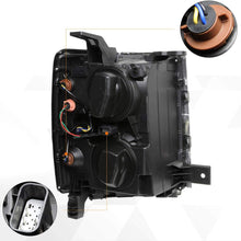 Direct Replacement Headlight Assembly Compatible with Chevy Silverado 14-15 Headlamps with Black Housing Amber Corner