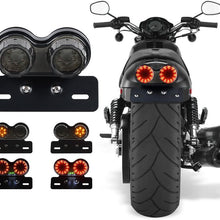 ANKIA 40-LED 40W Motorcycle Tail Light Integrated Running Lamp Brake&Turn Signal Light with License Plate Bracket for Harly Motorcycle Street Bike Cruiser Chopper (Black)