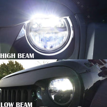 7 inch LED Headlight Round 2PCS E-MARK Approved 6000K Hi/lo Beam lamp Halo, Uni-light J004-2pcs