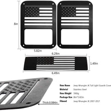 RT-TCZ Tail Light Guards Covers Brake Light Cover for Rear Taillights 2007-2017 Jeep Wrangler JK Unlimited Accessories (US Flag-1)