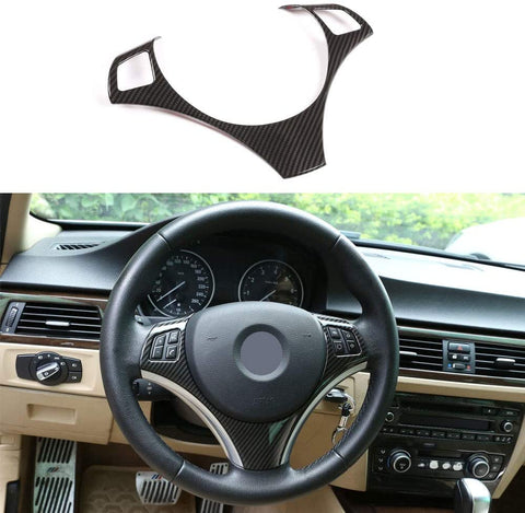 Eiseng Carbon Fiber Car Steering Wheel Trim Sequins Frame for 3 Series E90 325i 328i 330i 335i E87 120i 130i 120d 2005-20011 Interior Accessories