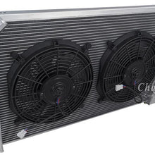3 Row Radiator, Aluminum & 2-12" Fans for 1969-1972 Chevy Corvette. Engine applications:7.0 427, 7.4 454 V8. Radiator Manufactured by Champion Cooling Systems, Part#CC1215
