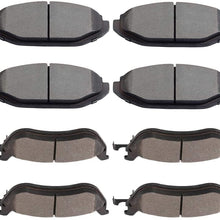 Ineedup Ceramic Brakes Pads Front Rear fit for 1998-2002 Ford Crown Victoria, 1998-2002 Lincoln Town Car, 1998-2002 Mercury Grand Marquis
