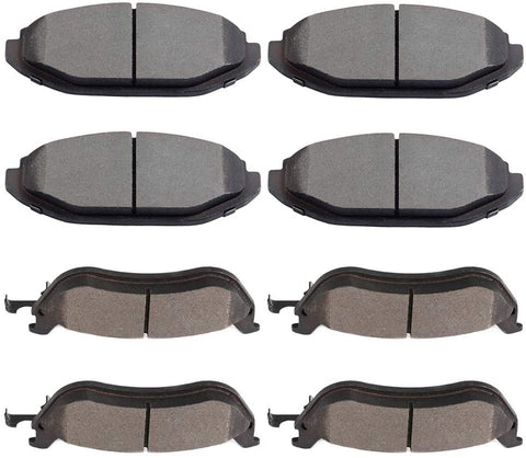 Ineedup Ceramic Brakes Pads Front Rear fit for 1998-2002 Ford Crown Victoria, 1998-2002 Lincoln Town Car, 1998-2002 Mercury Grand Marquis