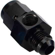 Aluminum -8 AN Male Flare to -8 AN Female Swivel with 1/8" NPT Sensor Gauge/Gage Port Fitting, Pressure Take Off, Black