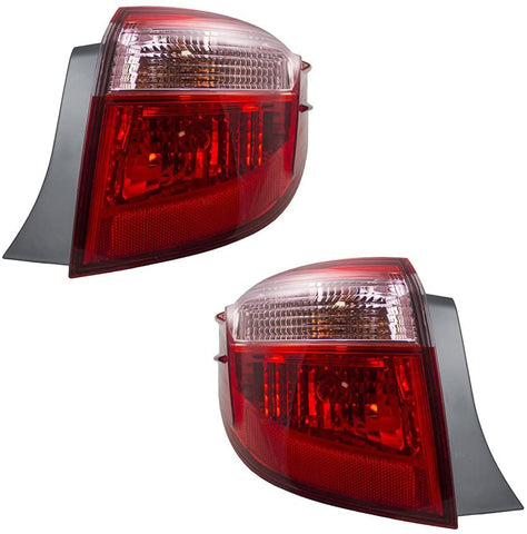 Brock Replacement Pair Set Taillights Red w/Clear Quarter Panel Mounted Lens Compatible with 17-19 Corolla 81560-02B00 81550-02B00