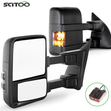 SCITOO Towing Mirrors fit for Ford Exterior Accessories Mirrors fit 2003-2007 for Ford F250 F350 F450 F550 Super Duty with Amber Turn Signal Heated Manual Controlling Telescoping and Folding Features