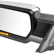 Right Passenger Side Chrome Manual Folding w/Amber LED Turn Signal Light Towing Mirror Replacement for Ford F-150 04-14