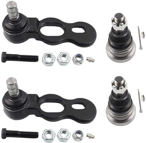 DLZ 4 Pcs Front Suspension Kit-2 Upper 2 Lower Ball Joint Compatible with Ford Crown Victoria 1995 1996 1997 1998 1999 2000 2001 2002, Lincoln Town Car 1995-2002, Mercury Grand Marquis 1995-2002