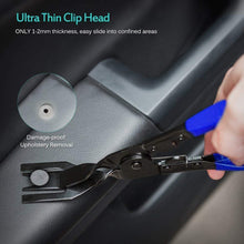 MICTUNING 19Pcs Auto Audio Trim Removal Tool Set & Clip Plier Upholstery Fastener Remover Nylon Dash Door Panel Stereo Tool Kits (Blue)