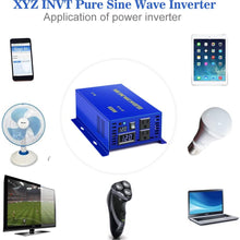 XYZ INVT 600W Pure Sine Wave Inverter 12v to 110v 120v Solar Power Inverter dc to ac Dual US Plug for Car (600W12V-cable)