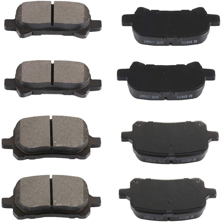SCITOO 8pcs Front Rear Ceramic Brake Pads fit for 2000 2001 2002 2003 2004 Toyota Avalon,2000-2001 Toyota Camry,1999 2000 2001 2002 2003 Toyota Solara