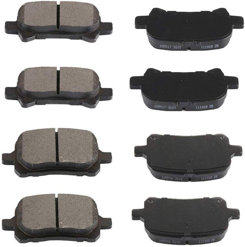 SCITOO 8pcs Front Rear Ceramic Brake Pads fit for 2000 2001 2002 2003 2004 Toyota Avalon,2000-2001 Toyota Camry,1999 2000 2001 2002 2003 Toyota Solara