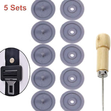 Y-Axis 5 x Seat Belt Button Buckle Clip Stop - Universal Fit Stopper Kit Light Grey (5 Sets)