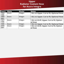 Gates Upper Radiator Coolant Hose for 1994-2001 Acura Integra 1.8L L4 - Antifreeze Pipe Tube
