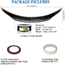AeroBon Carbon Fiber Trunk Lip Spoiler Compatible with 2015-20 Mercedes C-Class W205 C63 C43 C450 (High-Kick Style)