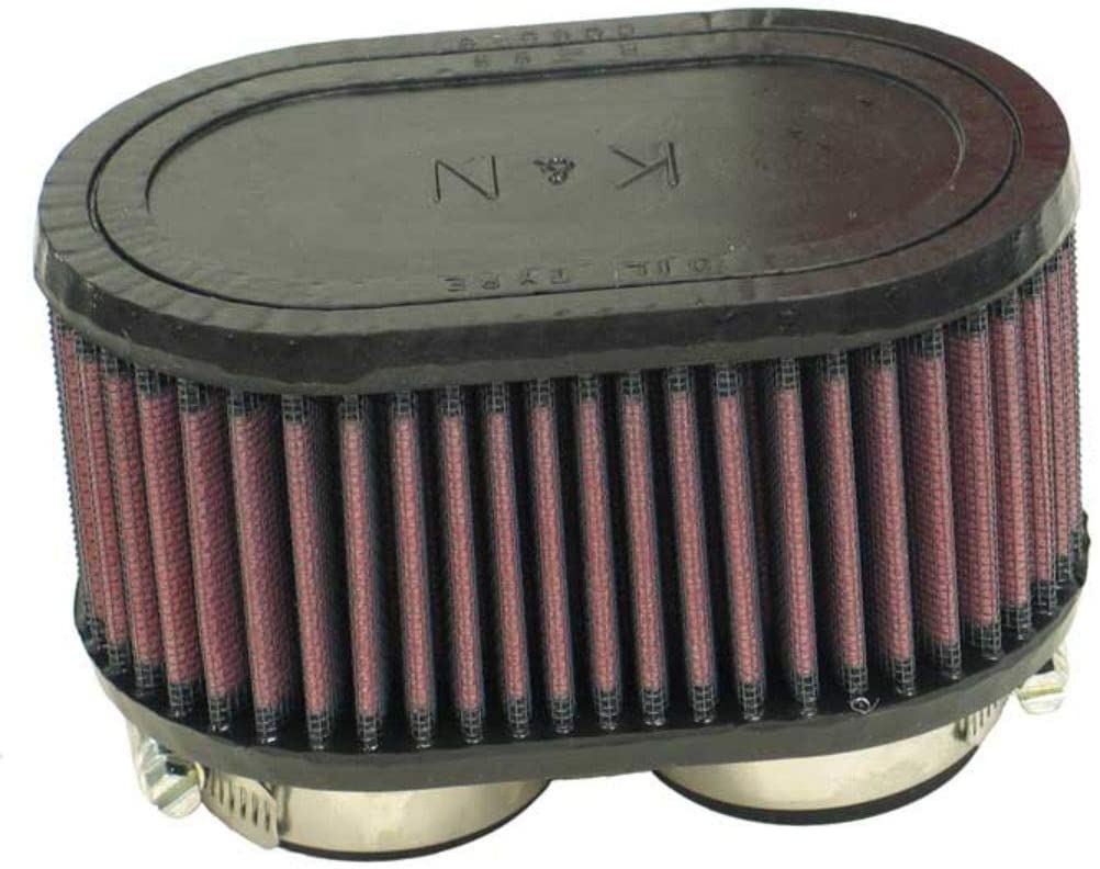 K&N Universal Clamp-On Air Filter: High Performance, Premium, Washable, Replacement Engine Filter: Flange Diameter: 1.875 In, Filter Height: 3 In, Flange Length: 0.625 In, Shape: Oval, R-0990