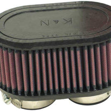 K&N Universal Clamp-On Air Filter: High Performance, Premium, Washable, Replacement Engine Filter: Flange Diameter: 1.875 In, Filter Height: 3 In, Flange Length: 0.625 In, Shape: Oval, R-0990