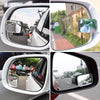 AmFor, HD Glass Convex Lens Frameless Adjustable Blind Spot Mirror for All Universal Vehicles Car Stick-on Design (2 PCS) (Rectangle), 2 Pack