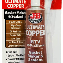 J-B Weld 32325 Ultimate Copper High Temperature RTV Silicone Gasket Maker and Sealant - 3 oz. - Copper