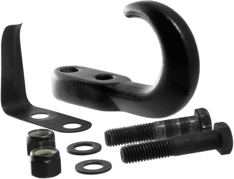CURT 22411 Bolt-On Black Steel Tow Hook with Spring Clip, 10,000 lbs Capacity