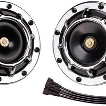 FARBIN Car Horn 12V Super Tone Horn High Tone/Low Tone Metal Twin Horn Kit with 2Pcs Connector Harnesses Cable for Honda