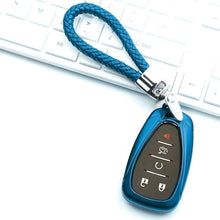 iJDMTOY Glossy Metallic Blue Exact Fit Key Fob Shell Cover Compatible With 2016-up Chevrolet Camaro Cruze Spark Volt, 2017-up Malibu Bolt Sonic Trax, etc
