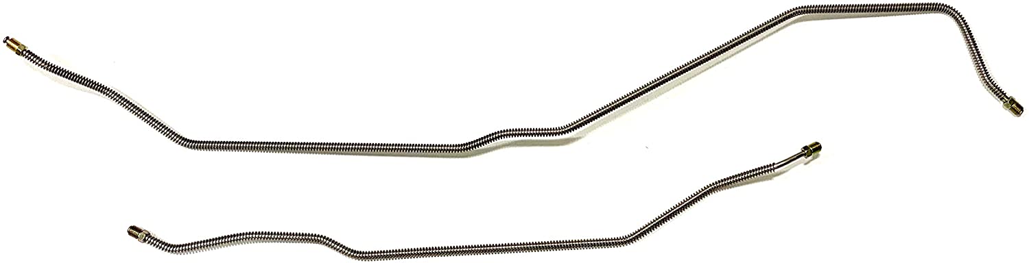 Stainless Rear Axle Brake Line Pair- 2 Lines on Rear Axle Compatible With 1970-1974 Camaro and Firebird