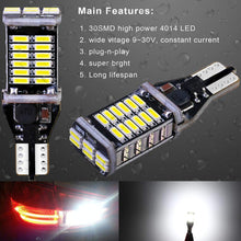 Alla Lighting 912 921 LED Reverse Light Bulbs Extremely Super Bright 4014 30-SMD CANBUS 921 LED Bulbs RV T15 T10 906 W16W Back up, Cargo Lights Replacement, 6000K Xenon White