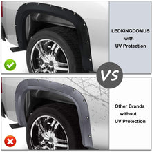 Fender Flares Kit Compatible for 2007-2013 Chevy Silverado 1500 (Only Fit 5.8 Feet Short Bed), Textured Matte Black Finish Front Rear Wheel Pocket Rivet Style