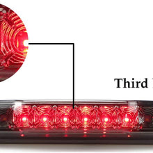 Rear Roof Center LED Third 3rd Brake Cargo Light Replacement for 2007-2013 Chevy Silverado|GMC Sierra 1500, 2007-2014 Chevy Silverado|GMC Sierra 2500 HD 3500 HD (Chrome Housing/Smoke Lens)