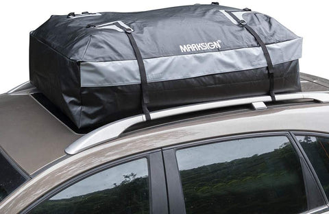 MARKSIGN 100% Waterproof Car Rooftop Cargo Carrier Bag, 19 cu ft, Waterproof Zipper and Rain Flap, Nylon UV Proof Straps