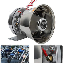 Aramox Motorcycle Electronic Horn, Universal 12V 115-130db Stainless Steel Loud Warning Alarm Horn Speaker Silver