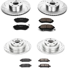 Power Stop K2751 Front & Rear Brake Kit with Drilled/Slotted Brake Rotors and Z23 Evolution Ceramic Brake Pads