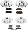 Power Stop K2751 Front & Rear Brake Kit with Drilled/Slotted Brake Rotors and Z23 Evolution Ceramic Brake Pads