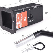 MICTUNING 2-1/2 inches Class V to 2 inches Class III and IV Trailer Hitch Receiver Adapter, 2.5 inches to 2 inches Reducer Sleeve with Hitch Pin and Clip
