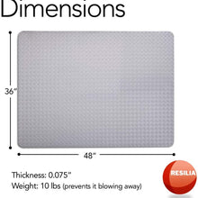 Resilia - Garage Mat, Prevents Stains - Decorative Embossed Diamond Plate Pattern - Black, 3 Feet x 4 Feet
