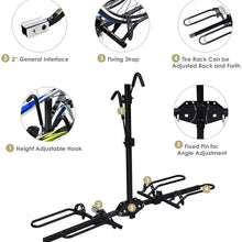 Goplus 2-Bike Hitch Mount Rack Hitch Mounted Bike Carrier Foldable Receiver 2"