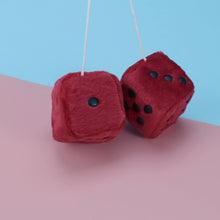 WINOMO 2.8 Inch Red Fuzzy Dice Auto Car Rearview Mirror Hanging Accessories for Car Decoration