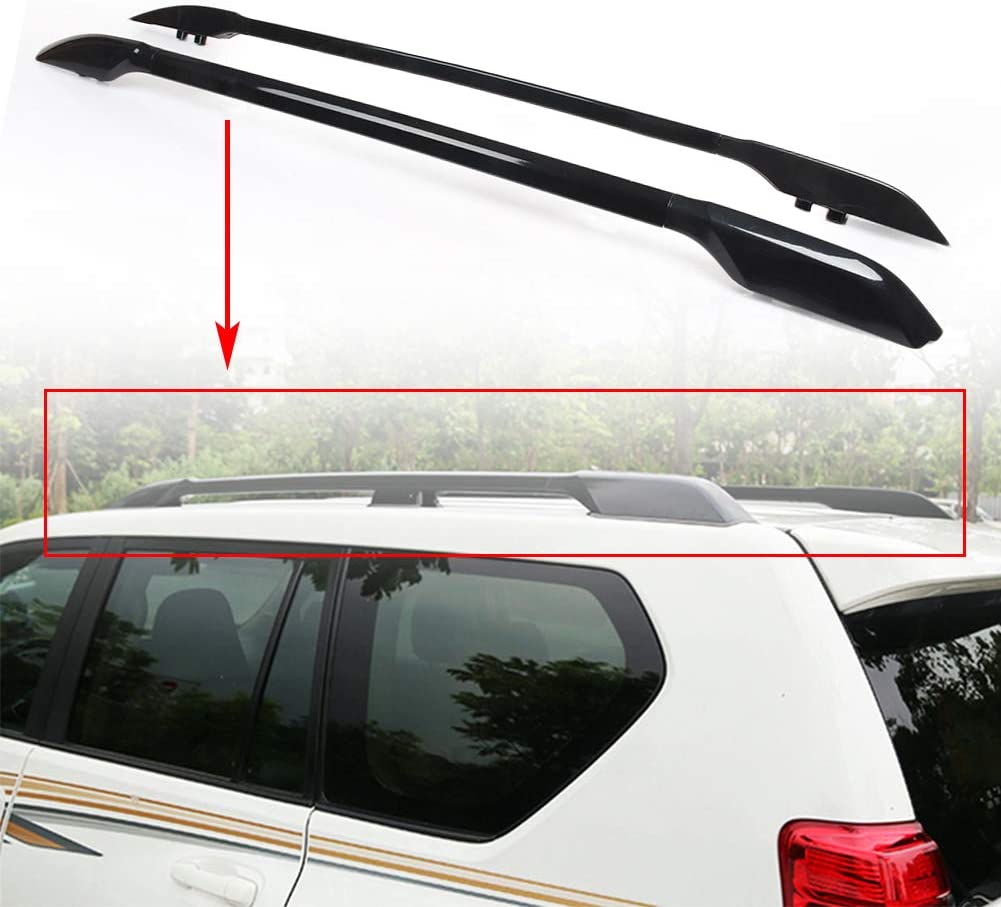 GZYF Car Auto Roof Rack Top Luggage Box Bracket Rail Cross Bar Compatible with Toyota Land Cruiser Prado FJ150 2010-2018, Black