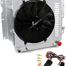OzCoolingParts 4 Row Core Aluminum Radiator + 16" Fan w/Shroud + Thermostat/Relay Wire Kit for 1987-2006 88 89 90 91 92 93 94 95 96 97 98 99 00 01 02 03 04 05 Jeep Wrangler TJ YJ Chevy V8 Engine